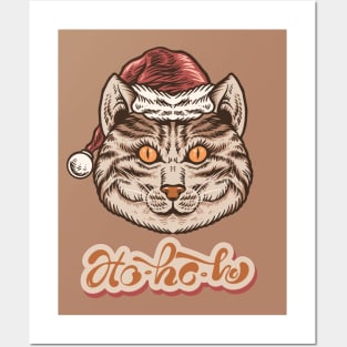 Santa cat Posters and Art